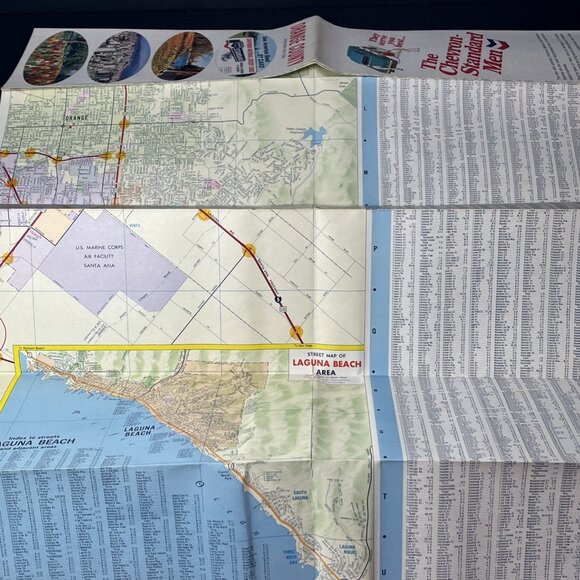 VTG. 1968 Lot Of 3 Chevron Maps Califorina, Orange County, San Francisco USA - Picture 14 of 14